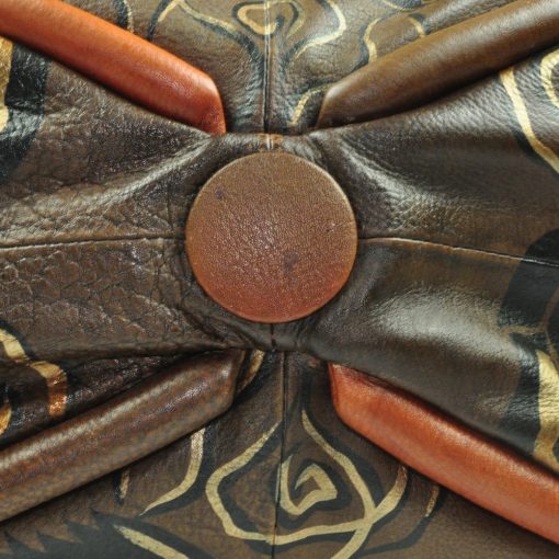 Luxury Leather Hand Painted Handbag pinkerton bronze side bottom