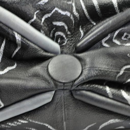 Luxury Leather Hand Painted Handbag pinkerton grey bottom