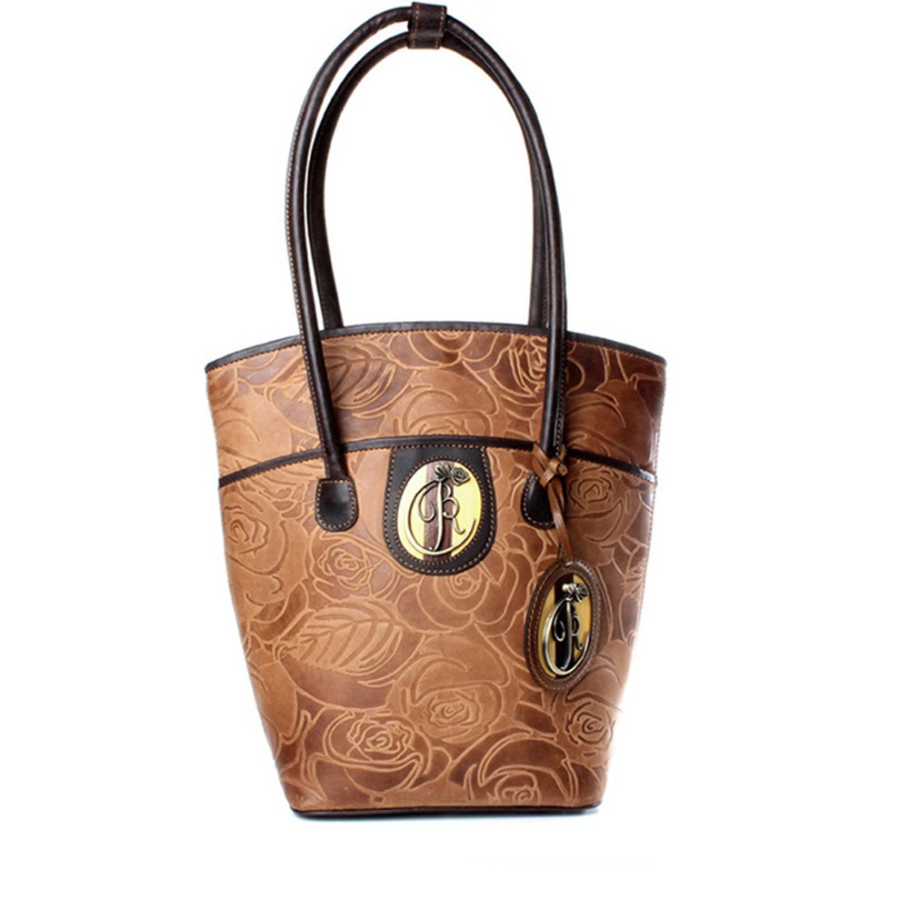 luxury leather bag Vivaldi caramel