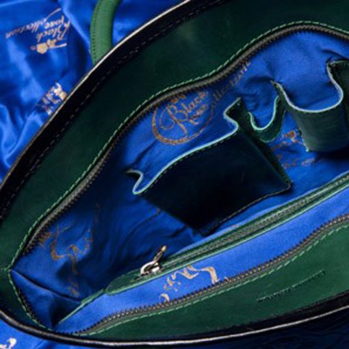 luxury leather bag Vivaldi Green Inside