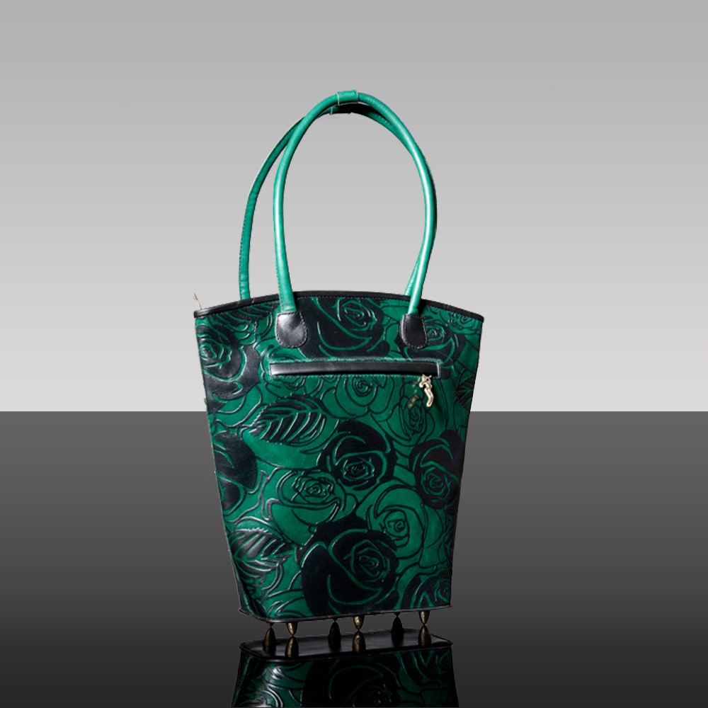 luxury leather bag Vivaldi Spring Green Inside